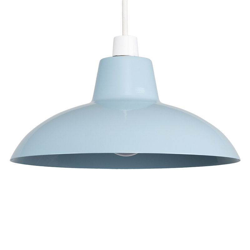 12.2cm H Metal Bowl Pendant Shade ( Screw On ), Cornflower Blue