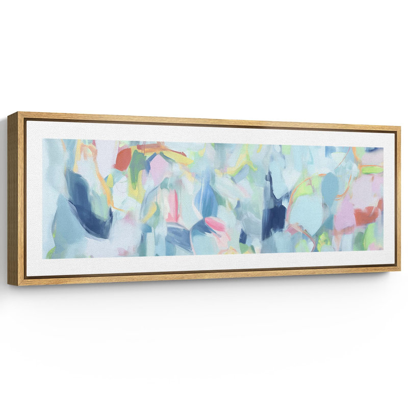«Abstract Colorful Strokes Impressionist Iceberg Melody», reproduction encadrée, H 20 po x l 60 po, Naturel