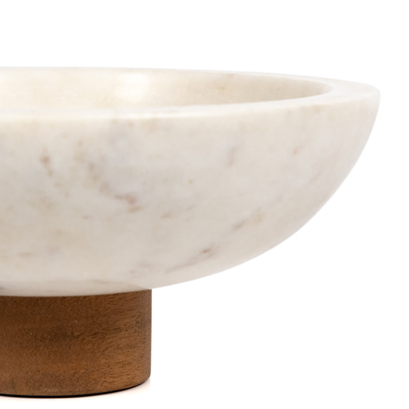 Lira Stoneware Decorative Bowl, White/Brown