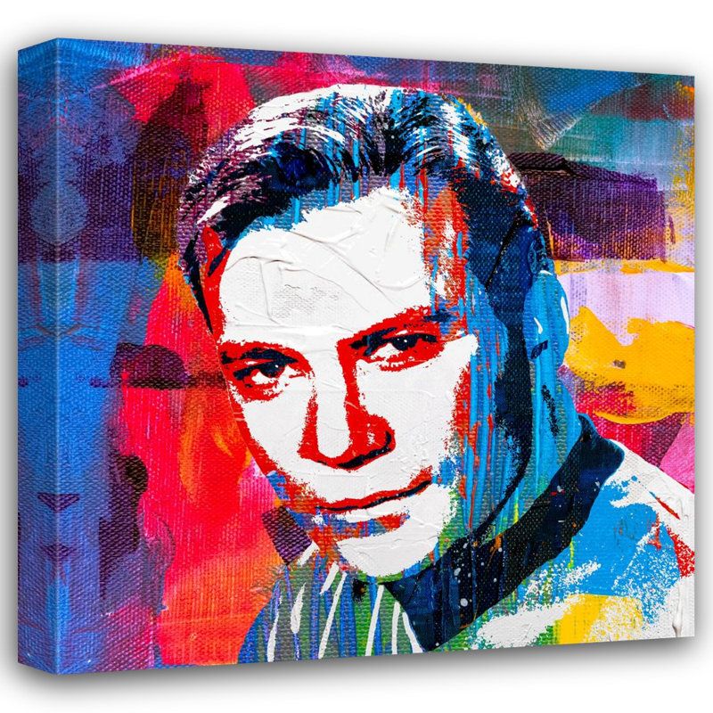 «William Shatner as Captain Kirk» par Stephen Chambers - peinture sur toile tendue, H 15 po x l 15 po x P 1,5 po