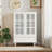 Buffet Cabinet with Double Glass Doors and Drawer, Modern Wooden Storage Sideboard Cupboard for Living room, Dining Room Hallway Entryway -1325662030