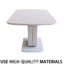 7 pièces: table extensible, 6 chaises en polyuréthane, pieds en forme de U, blanc, idéal pour les réunions de famille à la maison-64531845-64531851