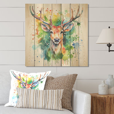Majestic Forest Deer - Animal cerf sur bois