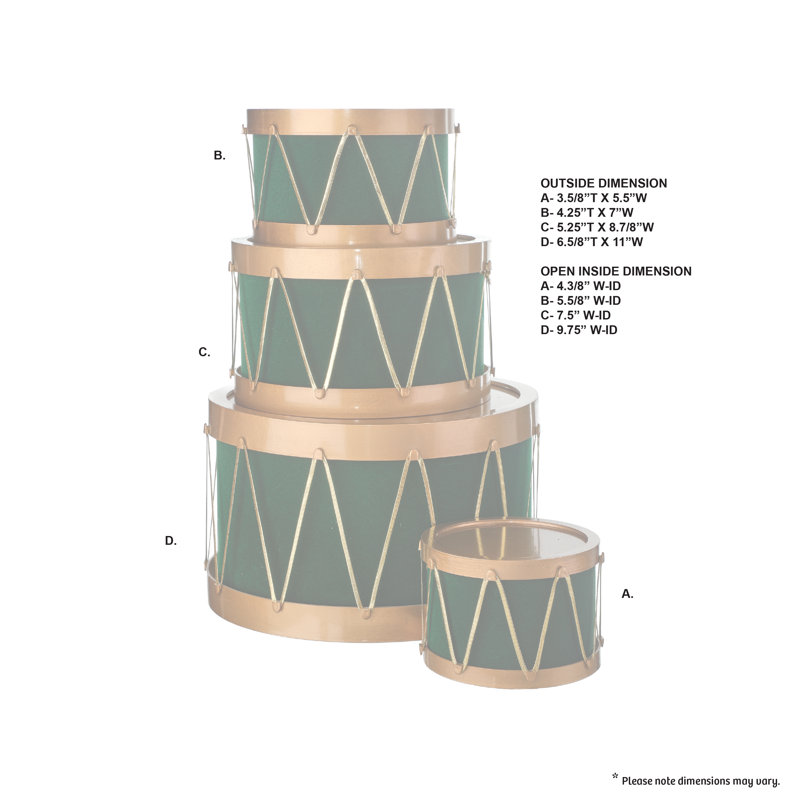 Coffret 4 pièces, Vert / or