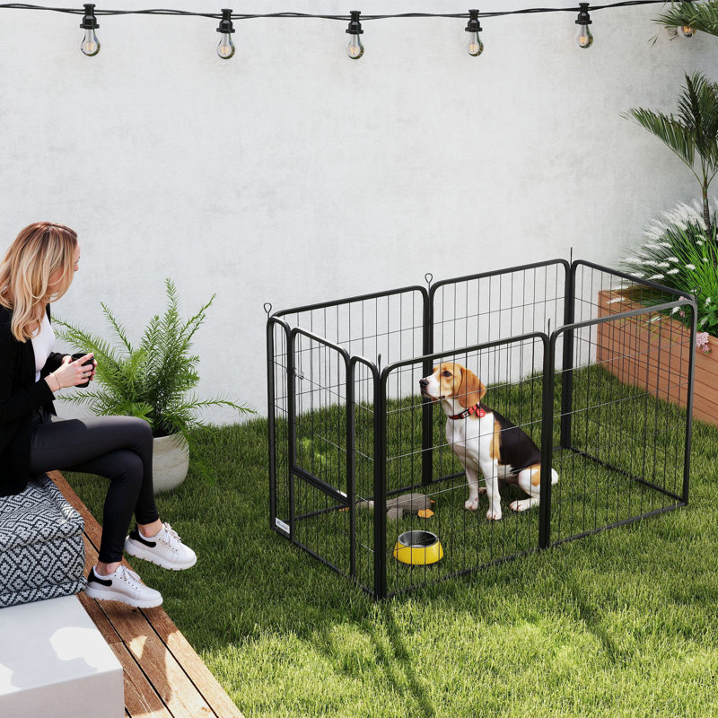 Steel Exercise Pen, 80" H x 136" W x 68" D
