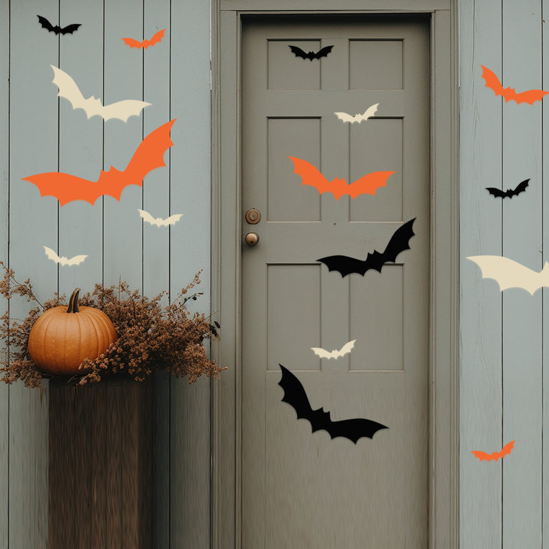 Adhésif décoratif Halloween, Noir/orange/beige