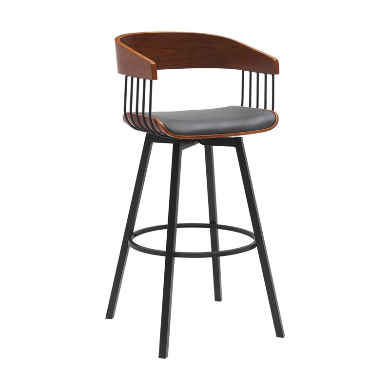 Tabouret tournant 31 po Vera, dossier ouvert courbé