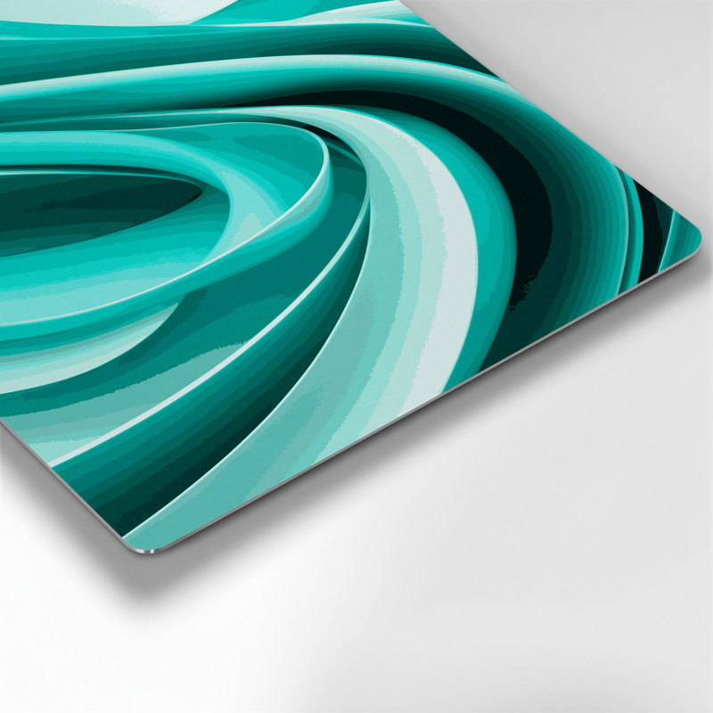 Gradient Abstract 13, art mural en métal bleu