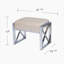 Repose-pieds Ellison Velveteen, champagne et chrome