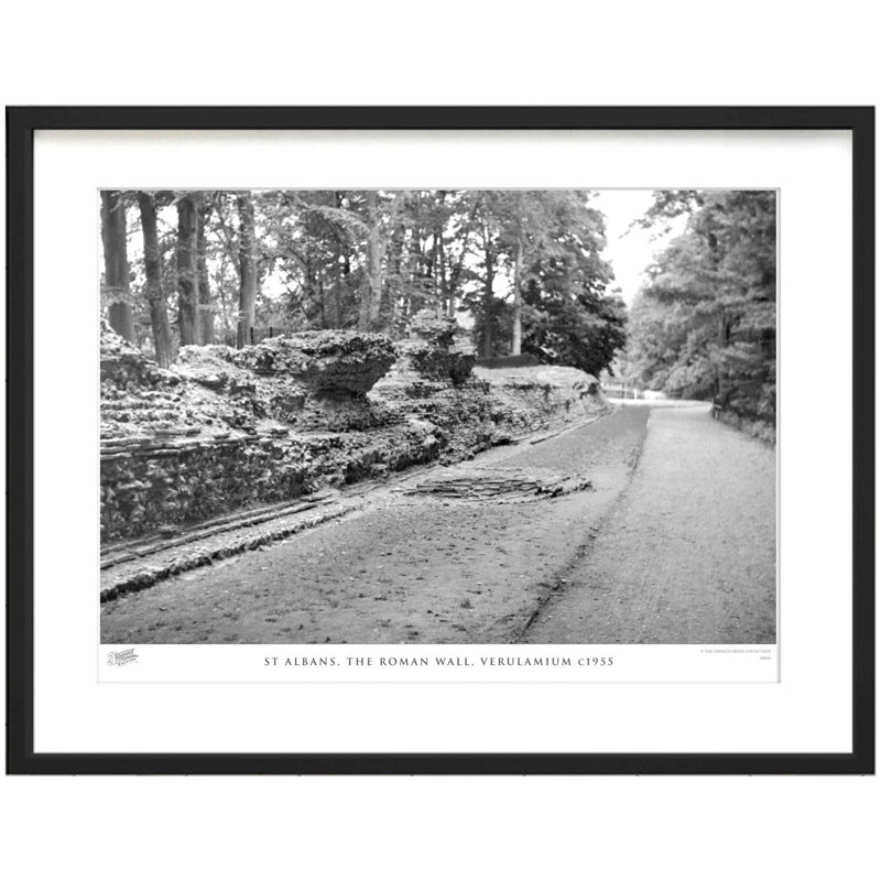 St Albans, The Roman Wall, Verulamium C1955 by Francis Frith - Single Picture Frame Print, 40cm H x 50cm W x 2.3cm D