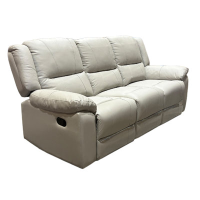 Canapé inclinable en cuir Las Vegas - Gris ciment