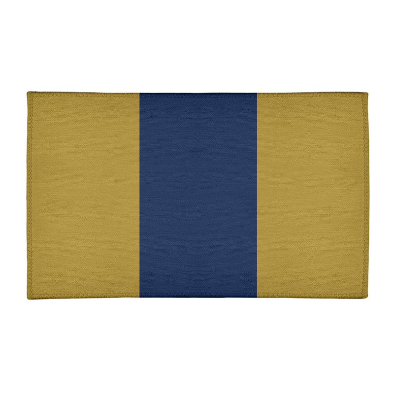 Tapis doré/bleu marine rayé Milwaukee, Rectangle 4 pi x 6 pi