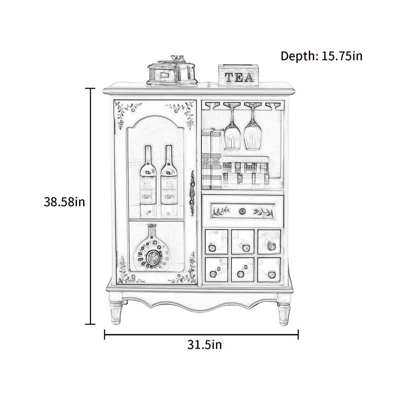 Armoire à vin et console de rangement Vintage