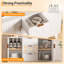 Buffet de style rainuré, tablettes réglables, grand espace de rangement, armoire de style contemporain et traditionnel de 47 pouces