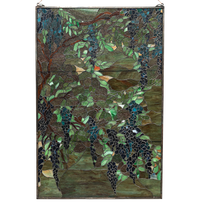 Tiffany Wisteria and Snowball Stained Glass Window