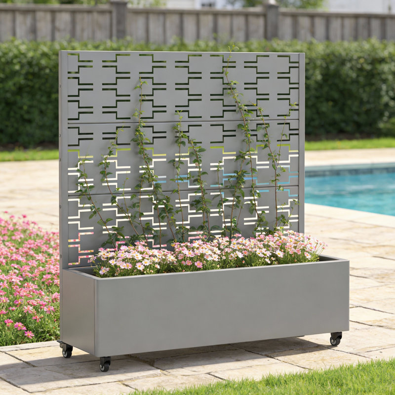 Lit de jardin surélevé rectangulaire, H 47 po x l 47 po x P 16 po, Gris