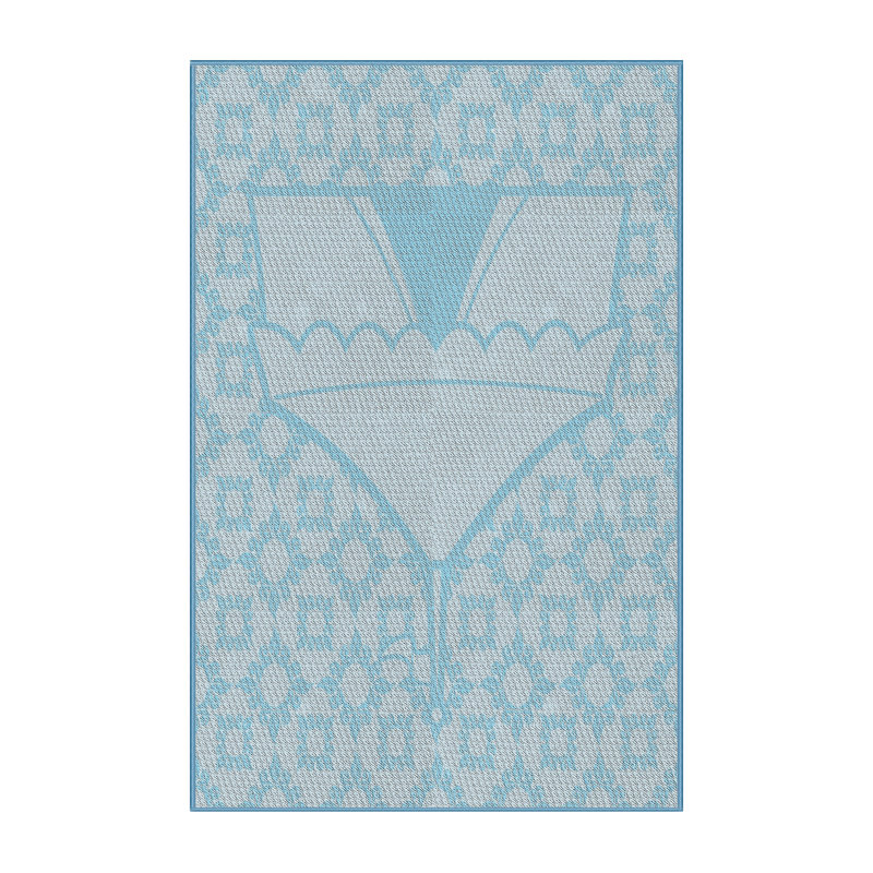 Tapis décoratif bleu, Rectangle 5 pi x 8 pi