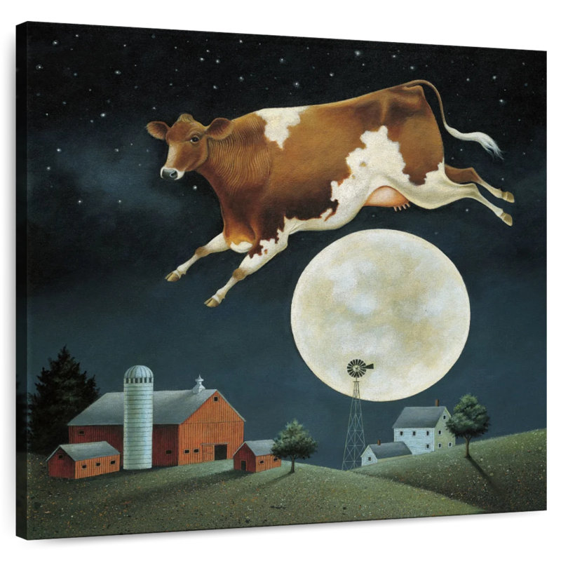 Crowle Cow Jumps Over The Moon, 30" H x 30" W