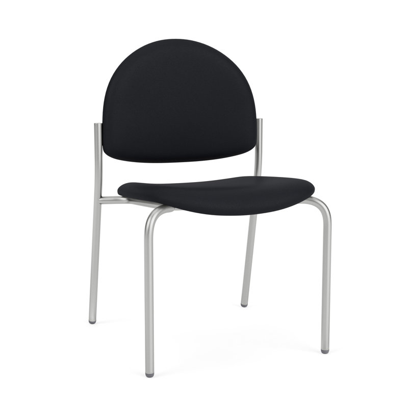 Chaise d'invité sans accoudoir Chat Chat, Argent, Noir Modena
