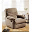 Le fauteuil inclinable en microfibre brun clair Arcadia avec inclinaison douce et confort moelleux est parfait pour les salons modernes.-1096052368