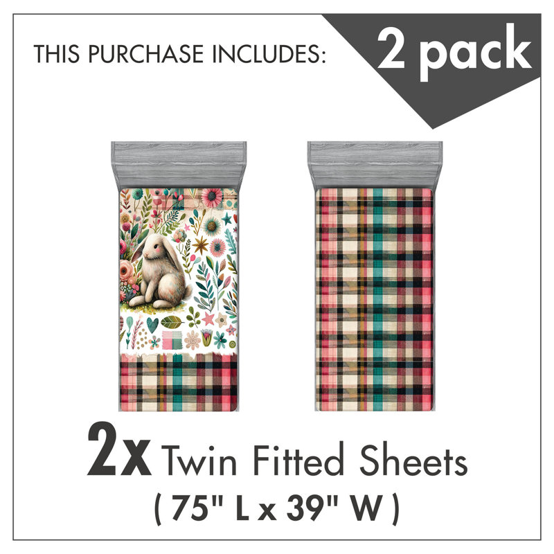 Microfiber Easter Fitted Sheet, Twin Fitted Sheet
