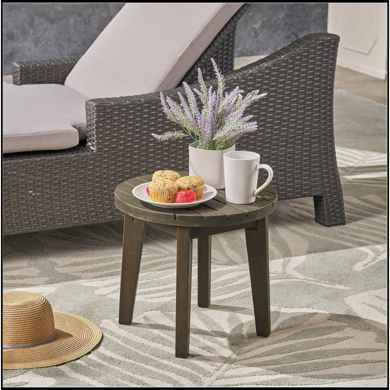 Table d'appoint d'extérieur en bois, Gris