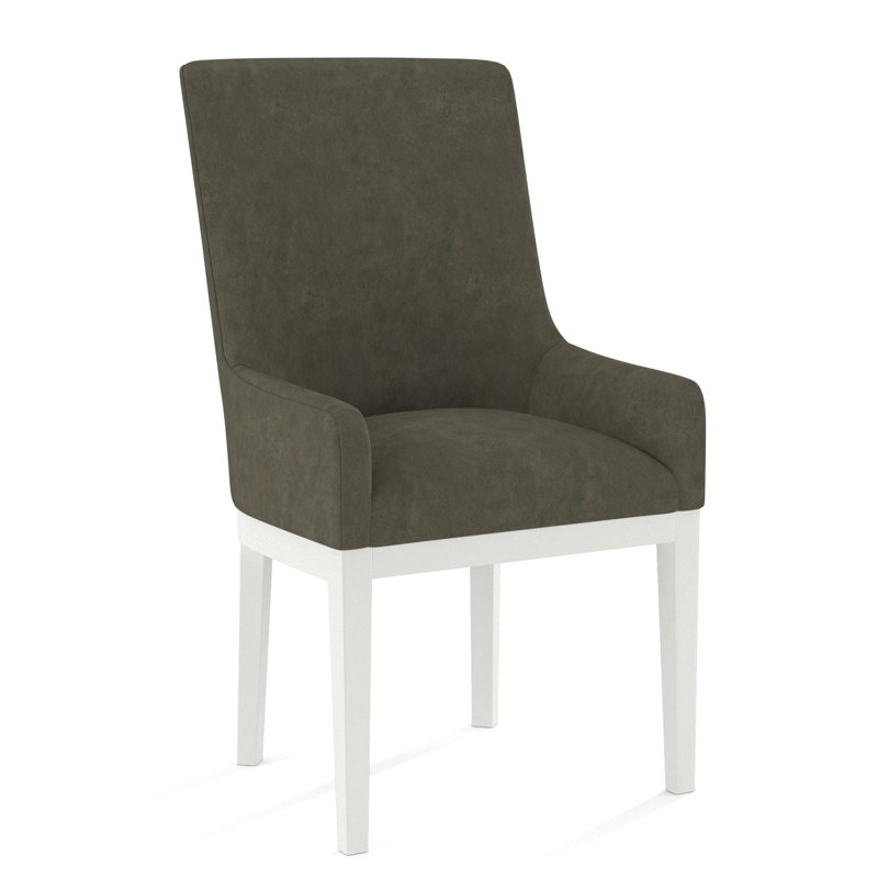 Upholstered Arm Chair, Applause Archway Grey, White