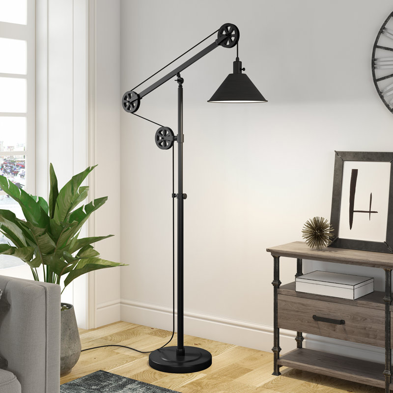 Lampe de lecture sur pied 63,5 po Descartes, Acier vieilli