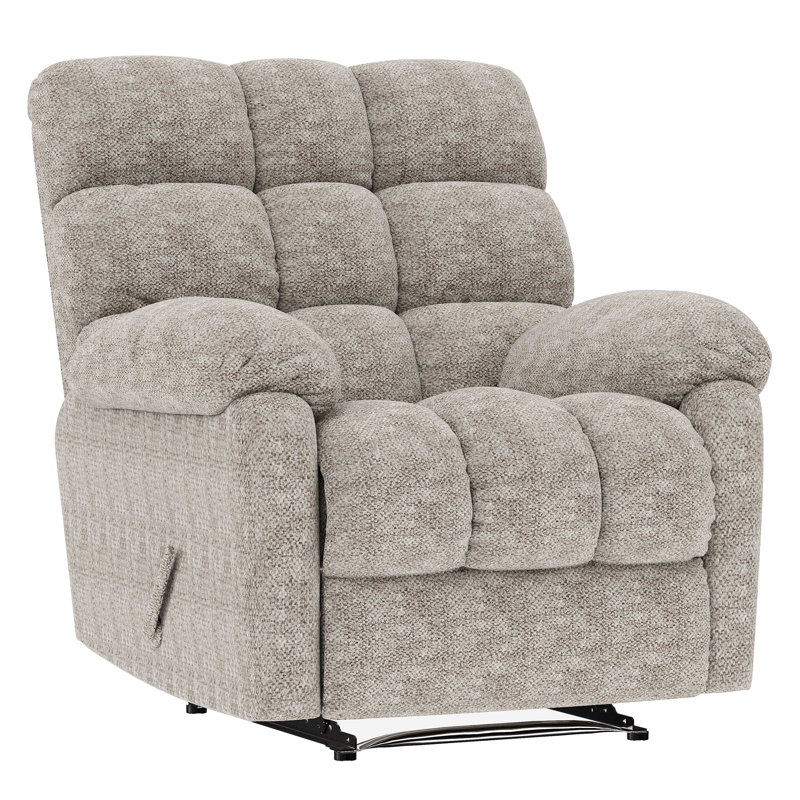 Fauteuil oscillant inclinable, chenille beige, Beige
