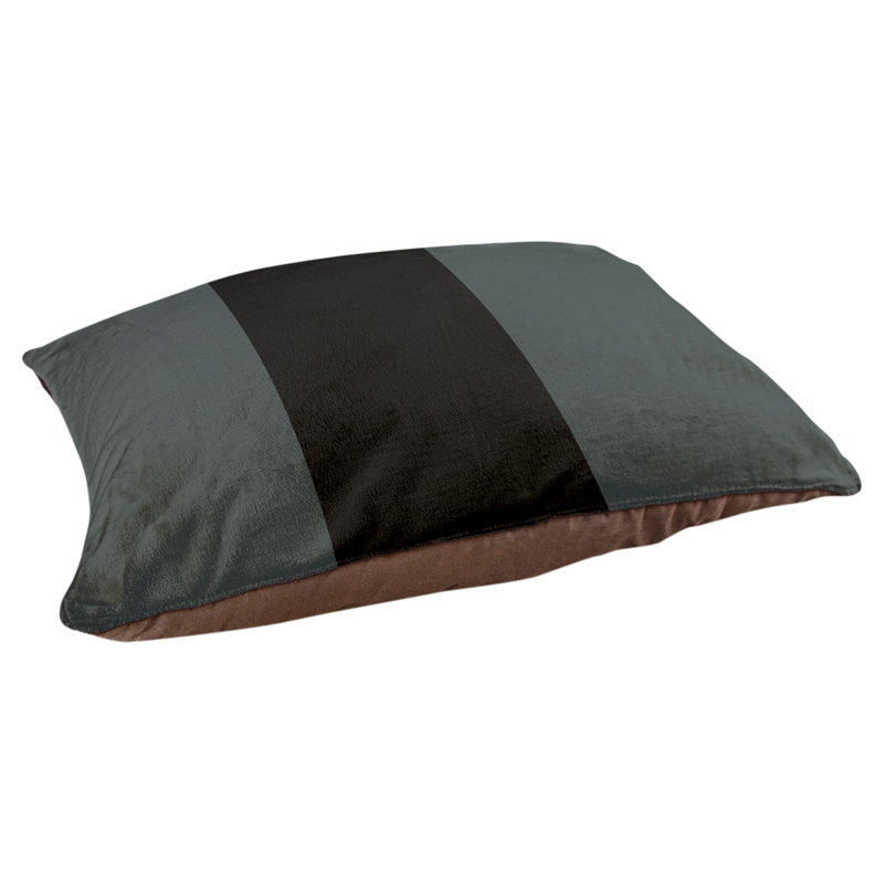 Oreiller rectangulaire New York, Petit (L 18 po x l 28 po), Gris acier / noir