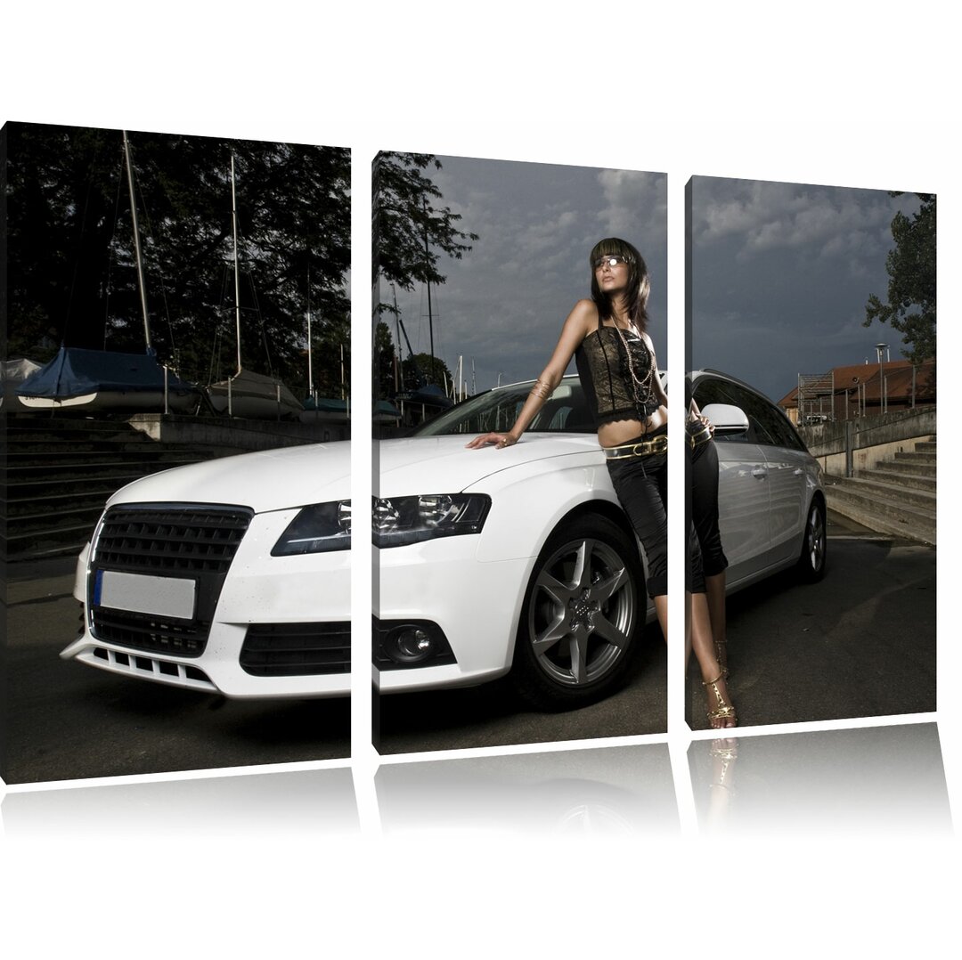 3-tlg. Leinwandbilder-Set „Sportwagen Eleganz und Schönheit“, Fotodruck