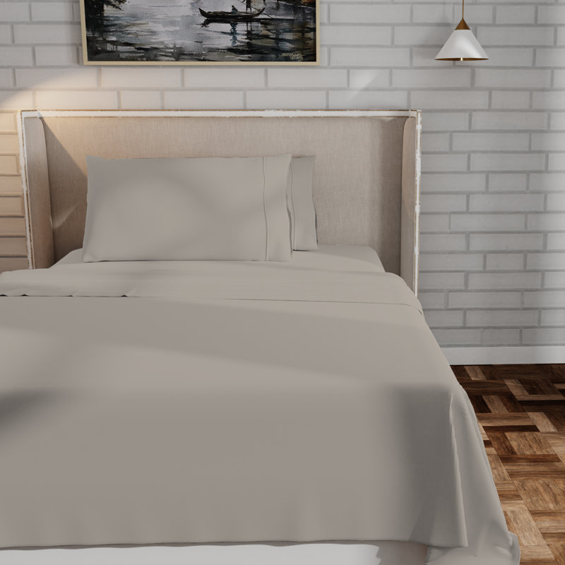 Kal 100% Cotton Sheet Set, King, Taupe