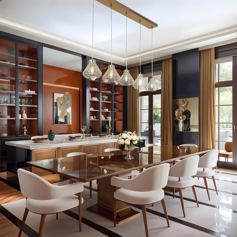 5-Light Dimmable Kitchen Island Linear Pendant