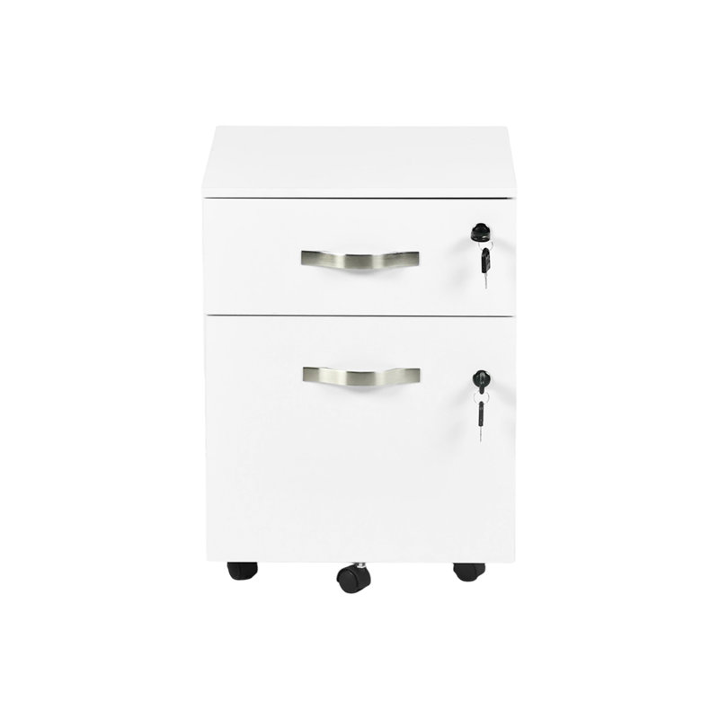 44cm Wide 2 -Drawer Mobile File Cabinet, White
