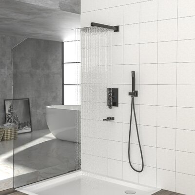 Bath Shower Faucet Set Tub Spout Rain Shower Head With Handheld Shower System -  cheetah sourcing, CS-H-SLF16015-ORB-12