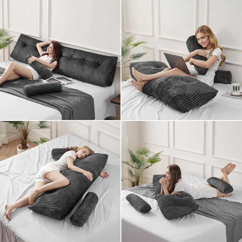 Upholstered Tufted Button Velvet Headboard,Comfortable Fashional Headboard Queen/Full Size, Gray
