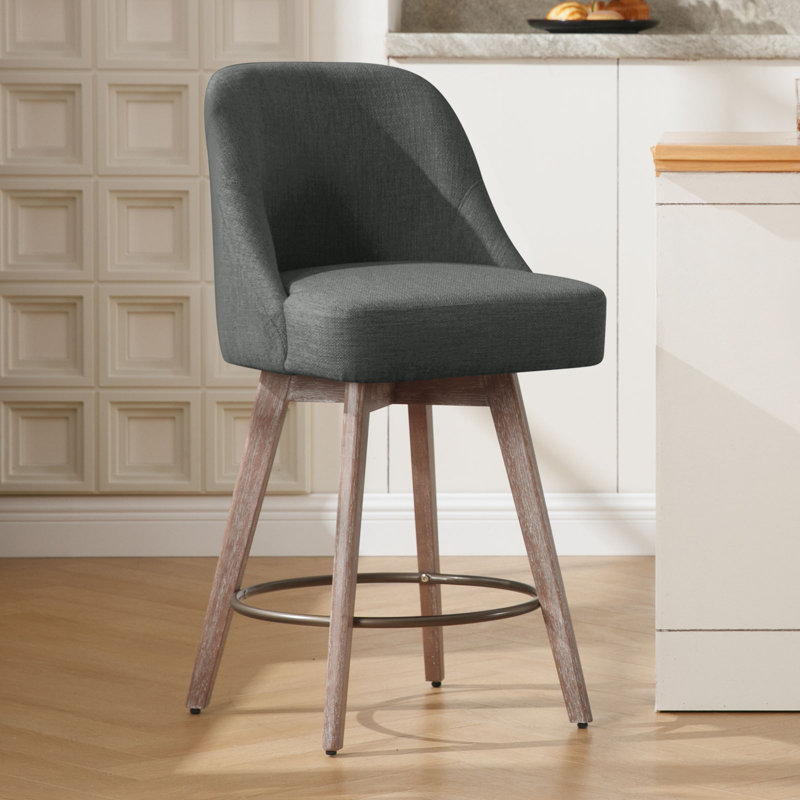 26'' Swivel Counter&Bar Stool, Gray