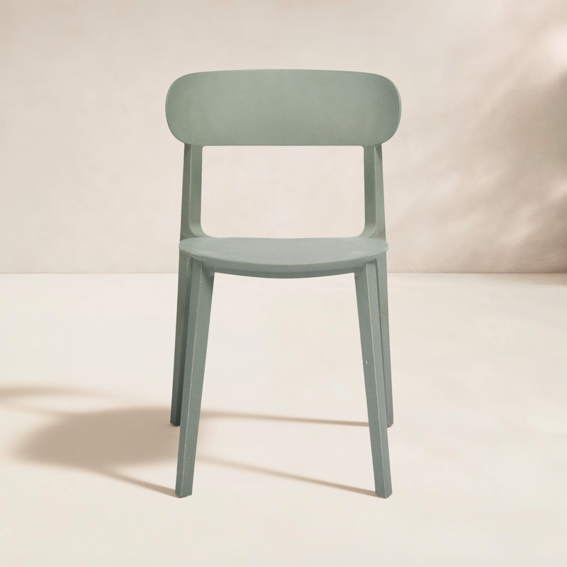 Metro Spencer Eco-Friendly Outdoor Stacking Chair - Set of 4, Moss Grey