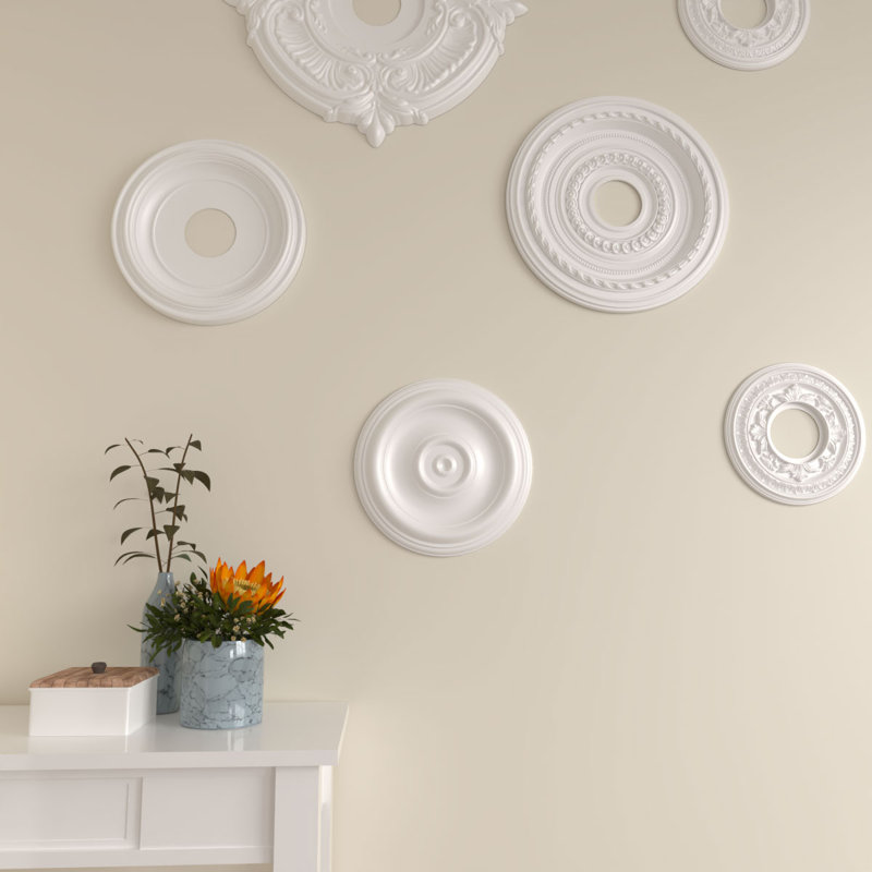 Endurathane Traditional Ceiling Medallion, 12"OD x 1"P (Fits Canopies up to 2 3/4"), Factory Primed, Primed
