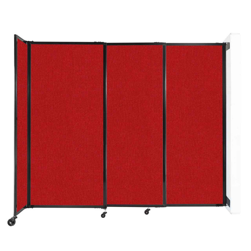 Cloison coulissante 5 pi, Rouge, 72" H x 86" W x 1" D