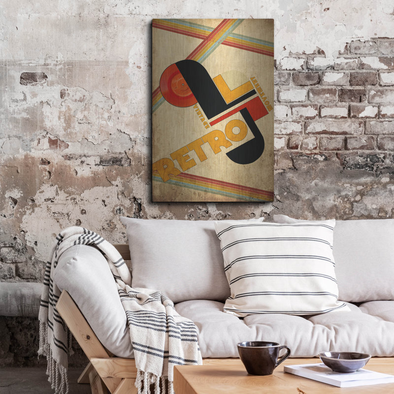 «Red Retro Mouvement» par Elo Marc, Red Barrel Studio®, art mural en métal, H 36 po x l 24 po