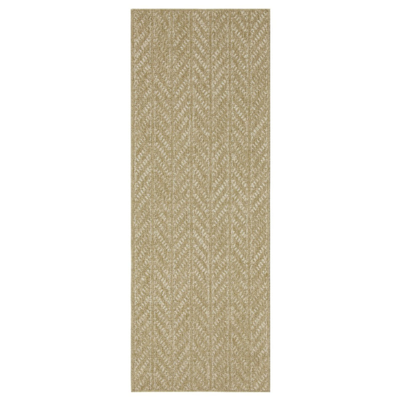 Earth GC_NTL1014 Jute/White 2 Ft. 7 In. X 7 Ft. 3 In. Indoor/Outdoor Area Rug, White/Natural, Runner 2'7" x 7'3"