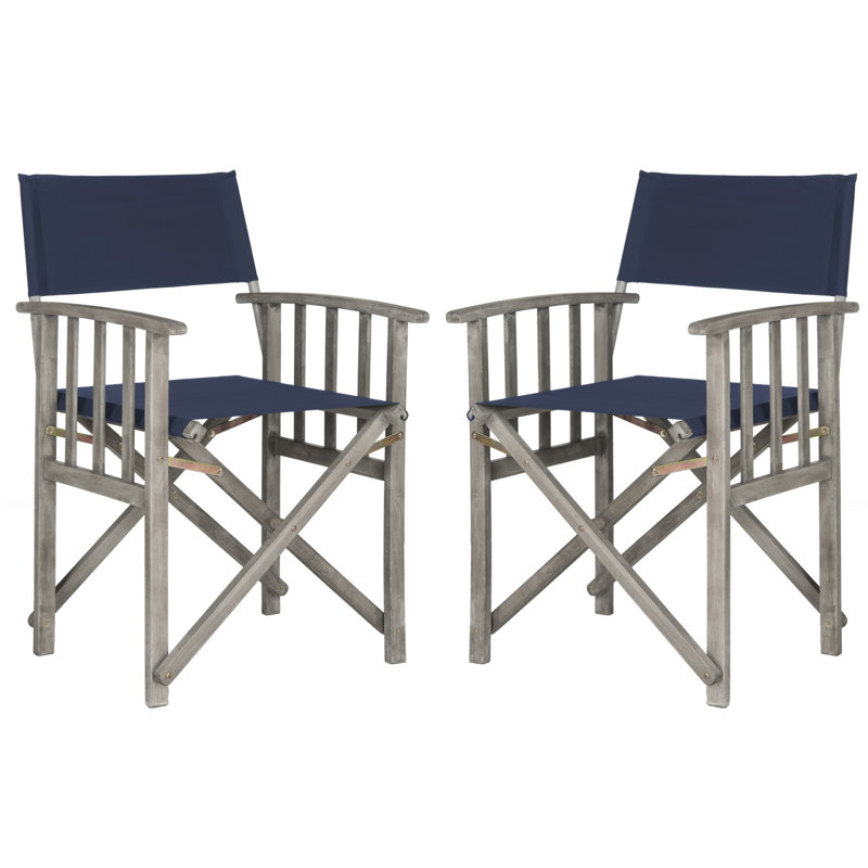 Fauteuil de patio Woodacre, Gris/bleu marine