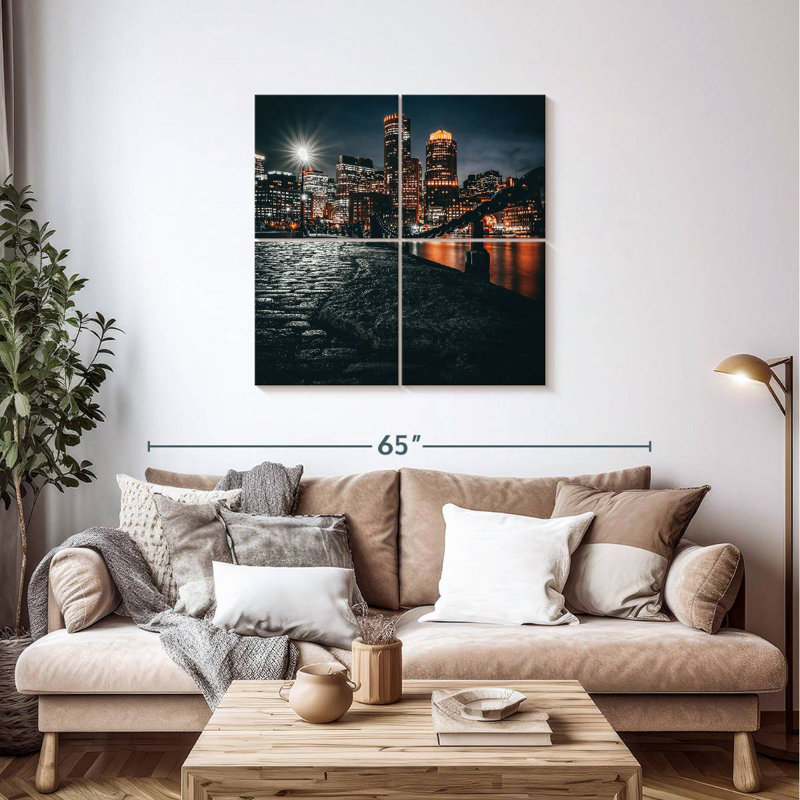 Nicci, horizon de nuit de Boston, H 38 po x l 38 po