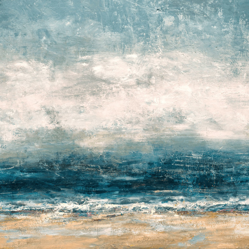 John Beard CollectionS Sand & Sun On Giclee Canvas Hand Embellished Art, 20" H x 20" W x 1.75" D, White Framed Canvas
