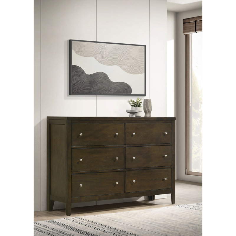 Commode 6 tiroirs Lise cacao foncé