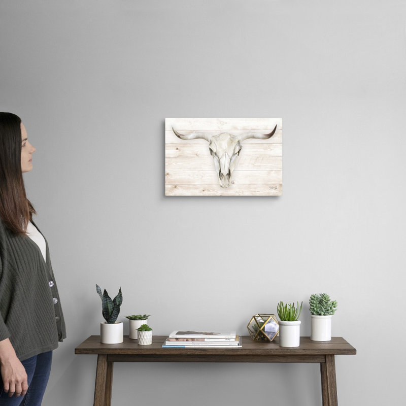 "Cow Skull" par Marla Rae, reproduction d’art sur toile, Toile tendue, H 12 po x l 18 po x P 1,25 po