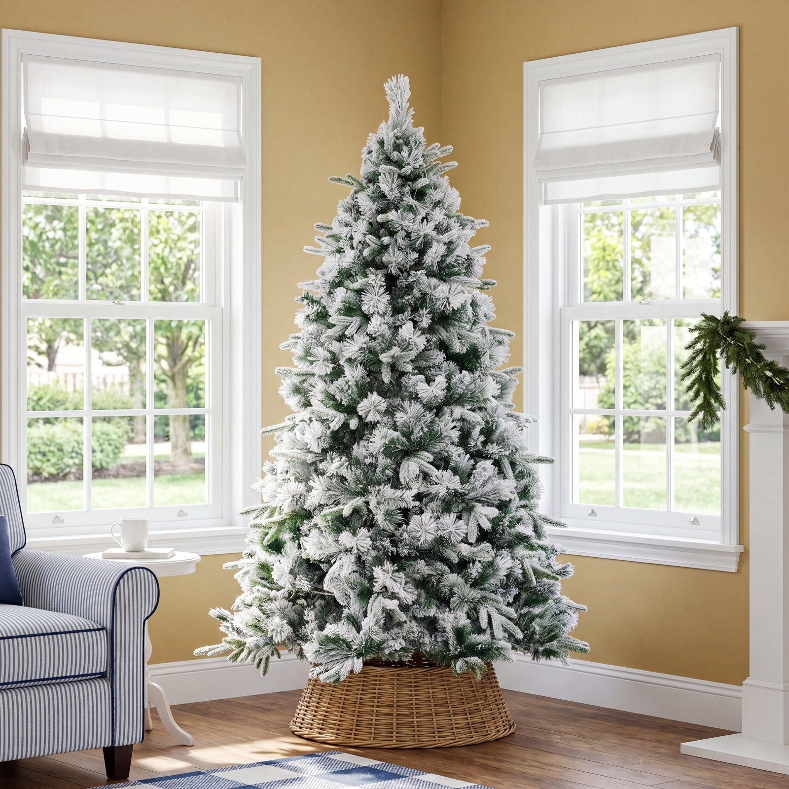 Jabria Lighted Artificial Pine Christmas Tree, 6'
