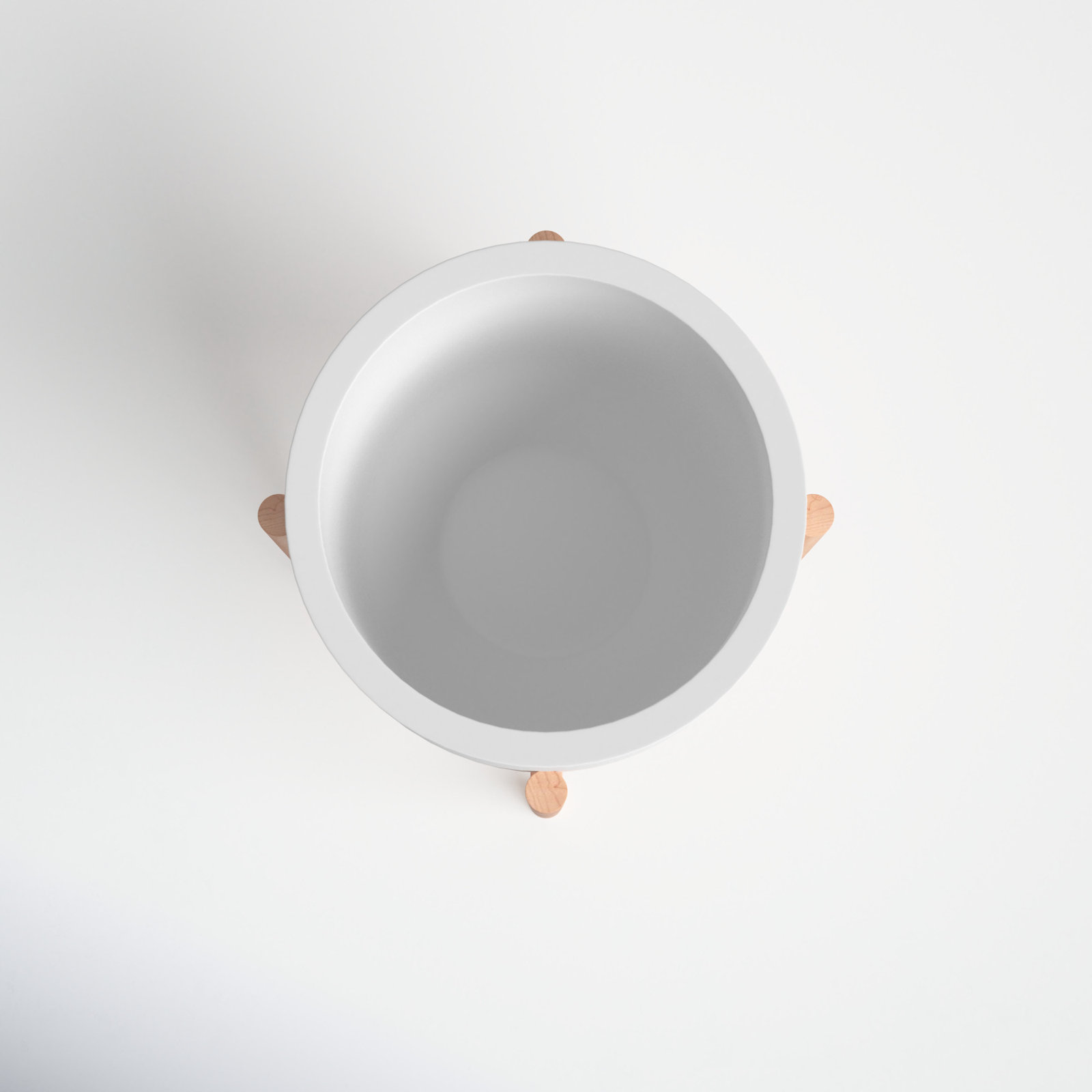 Finni 14" Pot Planter, White/Natural