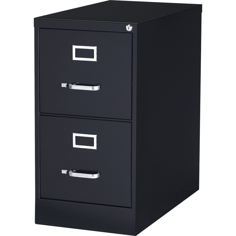 Fortress 15 " Wide 2 Steel Vertical Filing Cabinet, Black